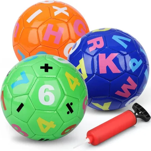 Mini pelotas de fútbol para niños pequeños de 6 a 12 meses, 6 pulgadas, pelotas deportivas para interiores y exteriores, letras educativas, regalo