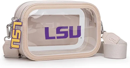 Miniatura 10 de Montana West NCAA Bolsa transparente para eventos de estadio, bolsos para fanáticos de los deportes con correa de nailon ajustable, bolsillo