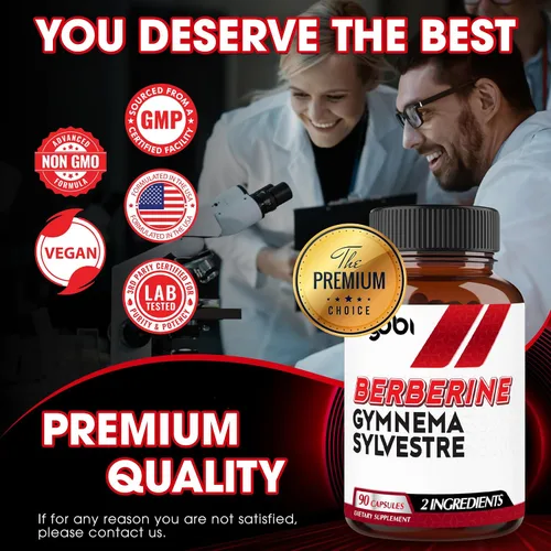 Miniatura 6 de agobi Suplementos de berberina de 500 mg con Gymnema Sylvestre - Fórmula súper concentrada para el sistema inmunológico, la salud de la circulación