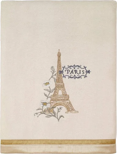 Avanti Linens - Toalla de baño, toalla de algodón suave y absorbente (colección Paris Botanique, marfil) 50.00 x 27.00 pulgadas