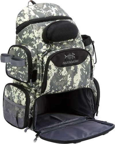 Miniatura 13 de Bassdash - Mochila para artículos de pesca, resistente al agua, táctica, con caja para aparejos suave, soporte para caña de pescar y cubierta