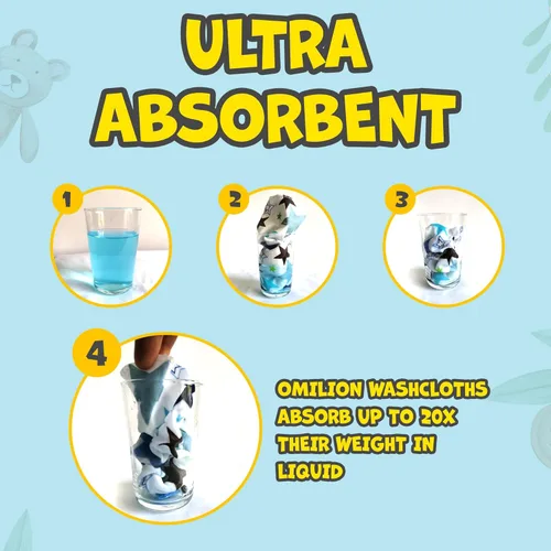 Miniatura 5 de Paño para bebé, paquete de 30 paños de franela para recién nacidos, 100% algodón, diseños divertidos y coloridos, reutilizables, lavables, juego