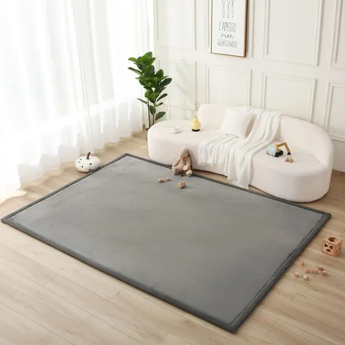 Miniatura 18 de Hakuna Matte - Alfombra de juego prémium para bebé de terciopelo coral ultrasuave con espuma viscoelástica, antideslizante, resistente al agua,