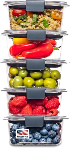 Miniatura 16 de Contenedor de almacenamiento de alimentos Rubbermaid Brilliance, plástico sin BPA, Mini, 0,5 tazas, 4 unidades, transparente, Transparente