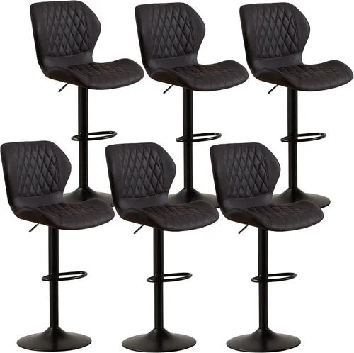 Miniatura 48 de Taburetes de bar modernos, taburetes de bar giratorios con respaldo alto, taburetes de bar de tela ajustables para sillas de isla de cocina