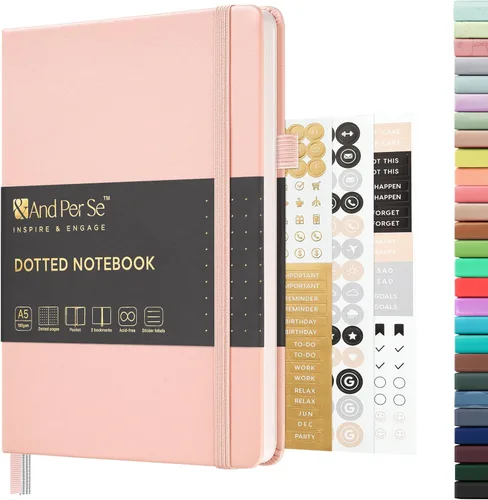 Miniatura 19 de &And Per Se - Cuaderno en blanco, 160 páginas, 5.7 x 8 pulgadas, cuaderno de rayas estrechas con papel grueso para escribir, cuaderno de tapa dura