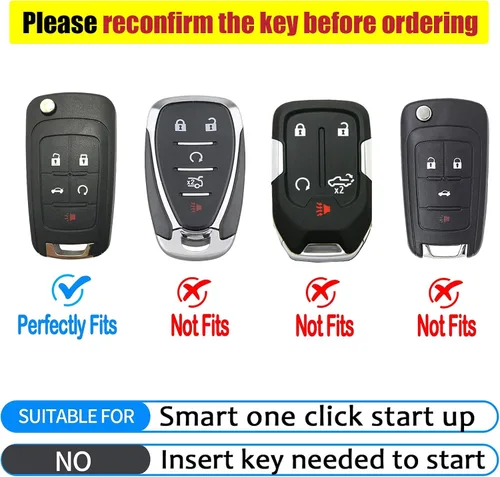 Miniatura 2 de Funda para llavero de Chevy, funda de cuero TPU suave para llavero de automóvil Chevrolet Camaro Cruze Equinox Malibu Trailblazer Impala Sonic Buick
