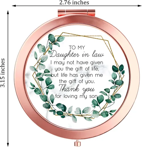 Miniatura 6 de Regalos para mi nuera, espejo compacto para cumpleaños, Navidad, día de boda, regalos para nuera de suegra para regalo de nueva hija