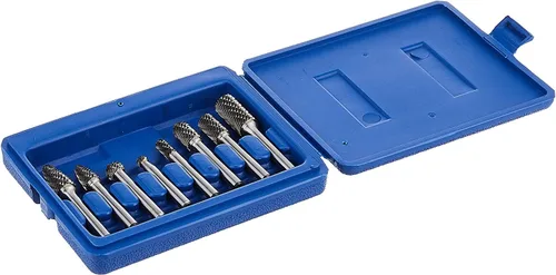 Astro Pneumatic Tool 2181 - Juego de fresas rotativas de carburo de doble corte de 8 piezas, vástago de 1/4 pulgadas en estuche moldeado por soplado