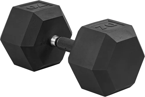 Miniatura 52 de CAP Barbell Peso de la mancuerna hexagonal recubierta, individual, 10-120 libras, múltiples opciones