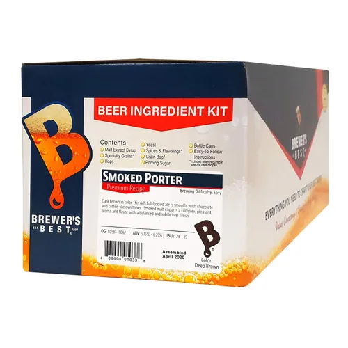 Miniatura 6 de Brewer's Best - 1033 - Kit de ingredientes de cerveza casera (5 galones), (Porter ahumado) Marrón