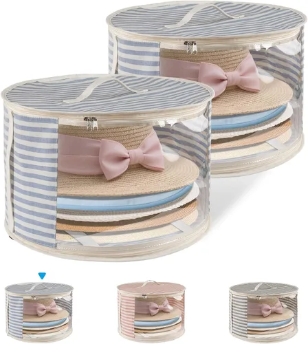 Miniatura 9 de Bolsa Organizadora de Sombreros ComfortKeeper de 1 Paquete con Ventana Transparente, Capacidad para hasta 7 Sombreros, Organizador de Sombrero