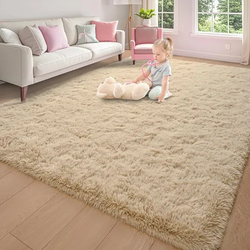 Miniatura 6 de Keeko Alfombras Esponjosas para Sala de Estar y Dormitorio, Alfombra Suave de Felpa para Junto a la Cama, Alfombra Grande Moderna para Interiores