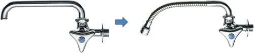Miniatura 7 de SANEI PA18A-76X2-16 Benley Tubo flexible, tipo fuelle, prevención de salpicaduras, longitud 9.4 pulgadas (9.449 in), diámetro exterior 0.6 pulgadas