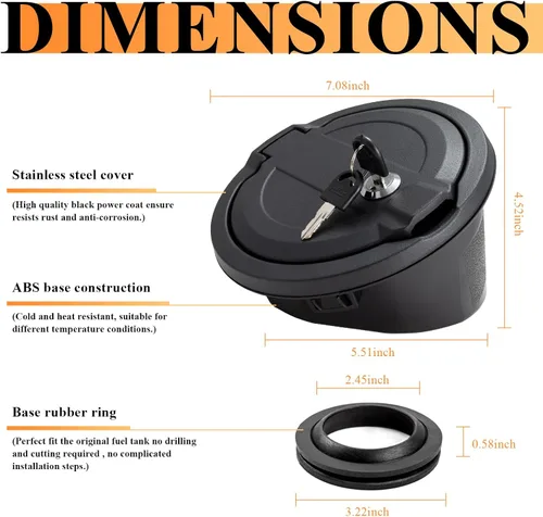 Miniatura 2 de Tapa de depósito de gasolina para puerta de llenado de combustible para Jeep Wrangler JL 2018-2023, accesorios Unlimited Rubicon Sahara de 2 puertas