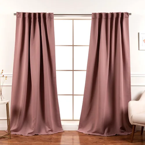 Best Home Fashion Paneles de Cortinas Opacas Premium - Tratamiento de Ventana con Aislamiento Térmico Sólido Cortinas Opacas para Dormitorio - Malva