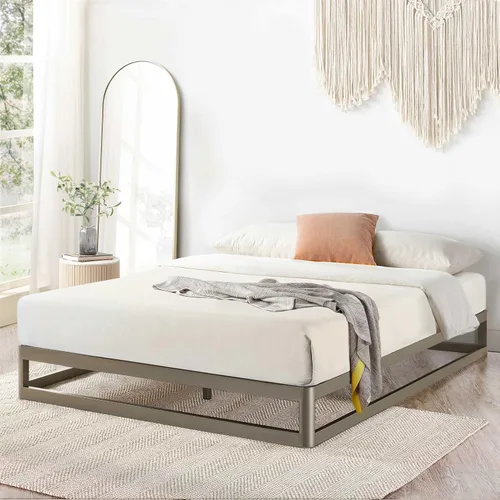 Miniatura 10 de Somier de cama individual Mellow 9 pulgadas, con base de colchón de láminas de acero resistente Negro