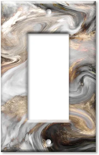 Miniatura 14 de Art Plates - Placa de interruptor de palanca de doble banda - Placa decorativa de pared de metal para interruptor de luz de 2 bandas - Mármol