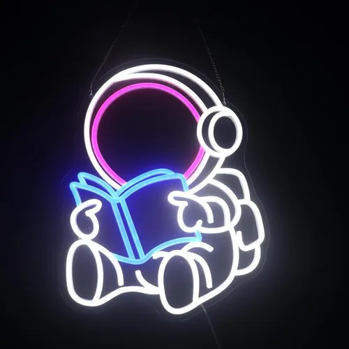 Miniatura 18 de Astronaut Skateboarding" Space Adventure Light - Arte de pared LED genial y que desafía la gravedad para sala de juegos, dormitorio, decoración