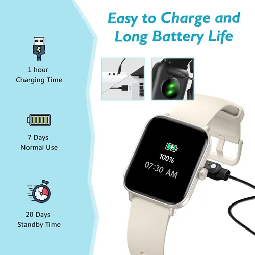 Miniatura 7 de KALINCO Reloj inteligente para niños, reloj inteligente impermeable IP68 para natación, reloj de seguimiento de actividad física de 1.8 pulgadas