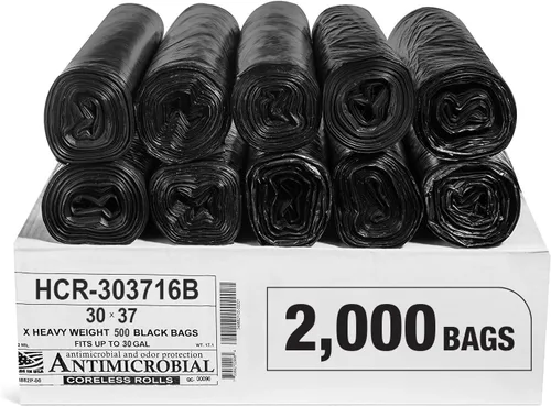 Miniatura 69 de Aluf Plastics Bolsas de basura de alta densidad, 10 galones, 1000 unidades, 6 micrones (eq), 24" x 24", transparentes, para baño, oficina