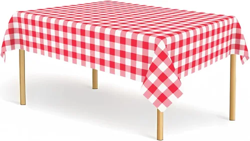 Miniatura 27 de Paquete de 2 manteles de plástico a cuadros en blanco y negro para fiestas, desechables de 54 x 108 pulgadas, mantel rectangular con bandera a