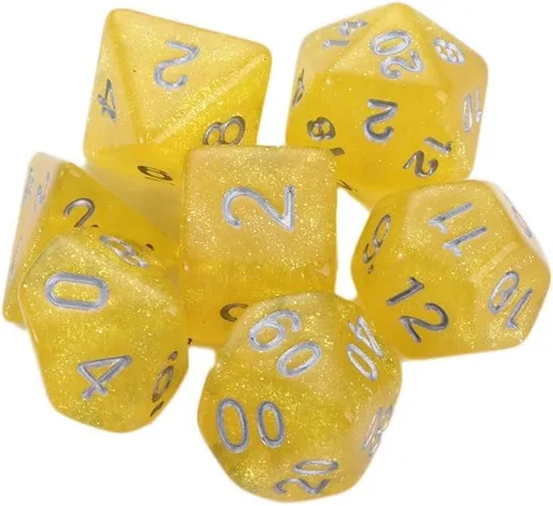 Miniatura 8 de Juego de 7 piezas de dados poliédricos con purpurina Star Shine D4 D6 D8 D10 D% D12 D20 Juego Juguetes Jugando Juegos Glitter Galaxy Dices