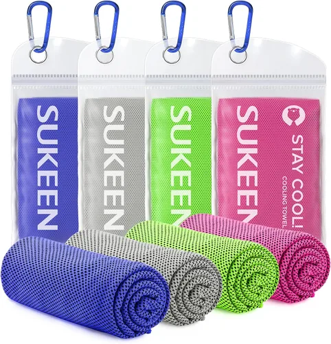 Sukeen Toalla de enfriamiento para cuello y cara (40 x 12 pulgadas), toallas de refrigeración de microfibra a granel para atletas, envolturas de