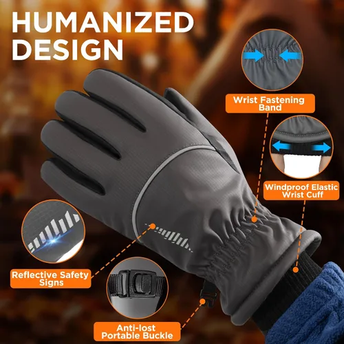 Miniatura 5 de rivmount Guantes de invierno para mujeres y hombres, guantes térmicos de esquí para clima frío con cálidos, impermeables, pantalla táctil