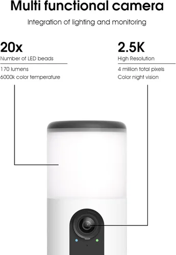 Miniatura 2 de ARCCTV Cámara de reflector con panel solar, cámaras de seguridad alimentadas por batería de 4MP para seguridad del hogar, audio de 2 vías, sensor