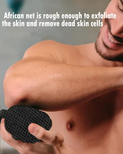 Miniatura 4 de 6 esponjas de red exfoliantes africanas, esponja de baño de 33 pulgadas de largo, red de limpieza corporal para la espalda y la piel, uso diario