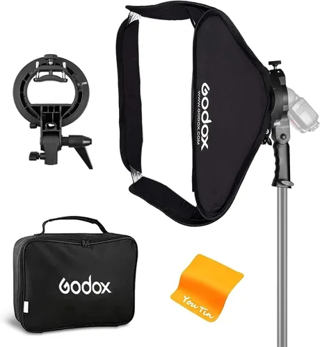 Godox Softbox Soft Box 32 x 32 pulgadas Bowens Mount Softbox con soporte Speedlite tipo S, plegable Softbox Bowens Mount para Godox AD200Pro AD200