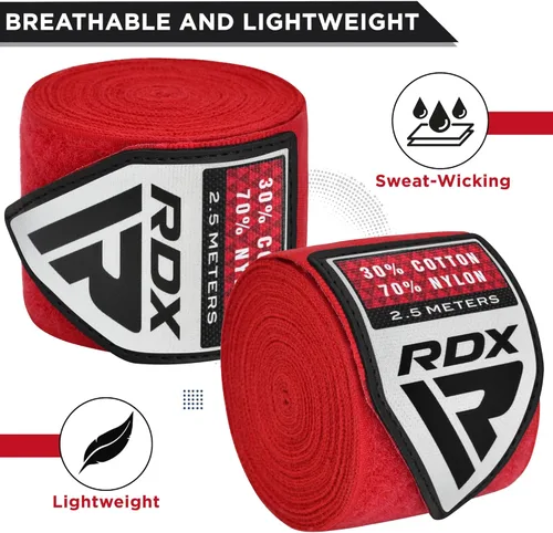 Miniatura 3 de RDX Boxing Wraps Kids 2.5M Guantes internos, Vendajes elásticos para el pulgar, Junior Under Mitts Protector de puño de mano Correas de soporte