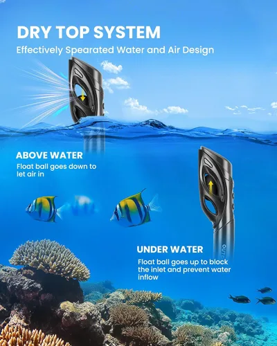 Miniatura 3 de OutdoorMaster Mobula Equipo de esnórquel para adultos, aletas de máscara con vista panorámica, antivaho y parte superior seca, equipo de buceo