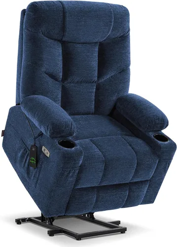 Miniatura 16 de MCombo Silla reclinable Power Lift con reposapiés extendido para personas mayores, tela 7287 (marrón, mediano)