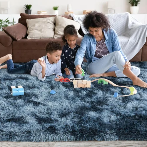Miniatura 21 de Alfombras de área de 8x10 para sala de estar, alfombra shaggy grande ultra suave y esponjosa para dormitorio, alfombras de felpa mullida Blanco crema