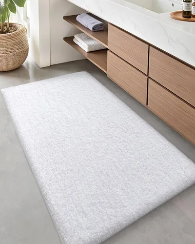 Miniatura 19 de Color&Geometry - Tapete, alfombra para baño Gris Blanco