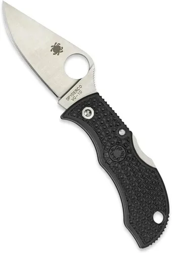 Miniatura 10 de Spyderco Manbug Leaf Cuchillo plegable de bolsillo con hoja de acero VG-10 de 1.9" y mango FRN - Cuchillo EDC para hombres y mujeres, perfecto