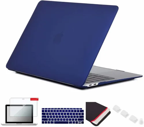 Miniatura 13 de Pack 5 en 1 de carcasa para MacBook Air, de Se7enline, de plástico duro, tacto suave, con protector de teclado de silicón, protector de pantalla