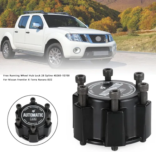 Miniatura 2 de Bloqueo de cubo de rueda de funcionamiento libre 28 estrías compatible con Nissan Frontier X-Terra Navara D22 2.4 3.3L 1998-2003#