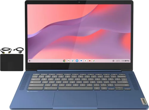 Lenovo Chromebook insignia, computadora portátil delgada y ligera con pantalla táctil FHD de 14 pulgadas, procesador MediaTek Kompanio 520 de 8