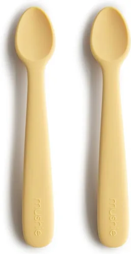 Miniatura 11 de mushie Cucharas de silicona para bebés Paquete de 2 (rubor/arena cambiante)