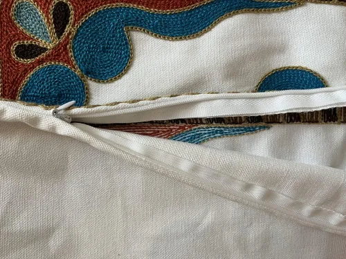 Miniatura 5 de Judy Dre am Funda de cojín 100 % algodón, cuadrada, bohemia, bordada, para sofá, cama, sala de estar, funda de almohada bohemia de 18 x 18 pulgadas