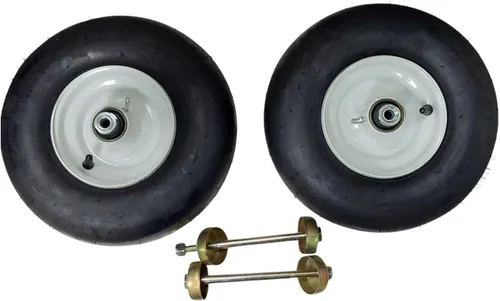 Paquete de 2 neumáticos sólidos de 13 x 5 x 6 pulgadas, color blanco, sin parte delantera plana, a prueba de pinchazos, se adapta a los siguientes