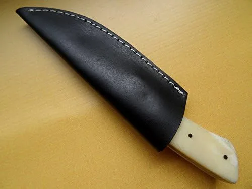 Miniatura 5 de BC-165 Impresionante Hecho A Mano De Acero De Damasco 9" Pulgadas Cuchillo De Hueso Liso Y Mango De Madera