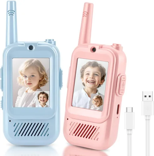 Miniatura 9 de HPROMOT Walkie Talkies para niños recargables, juguetes para niños de 3 a 12 años, niños y niñas, paquete de 2 unidades de radios de dos vías