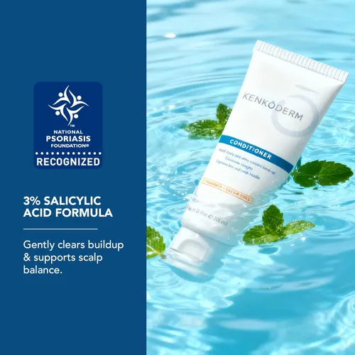 Miniatura 3 de Kenkoderm Acondicionador para cabello y piel sensibles con 3 por ciento de ácido salicílico, hidratante profundo anticaspa para alivio de picazón