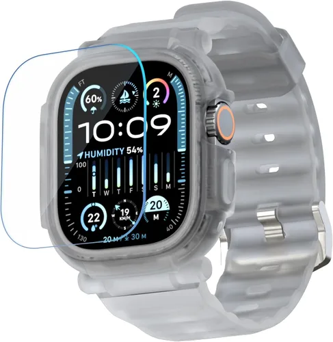 Miniatura 26 de elkson Quattro Pro Series Rugged para Apple Watch Ultra 3 2 1 Band Case de 1.732 pulgadas (1.929 in), protector de pantalla de vidrio templado