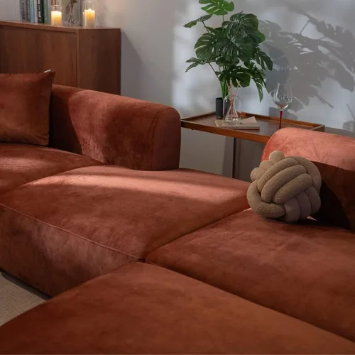 Miniatura 10 de Acanva - Sofá de terciopelo de lujo moderno con respaldo curvo estrecho, sofá cómodo de estilo minimalista para sala de estar y apartamento