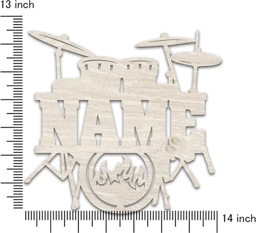 Miniatura 7 de Letrero de luz nocturna LED único personalizado para colgar en la pared, personalizado con nombre para baterista, músico o profesor de música
